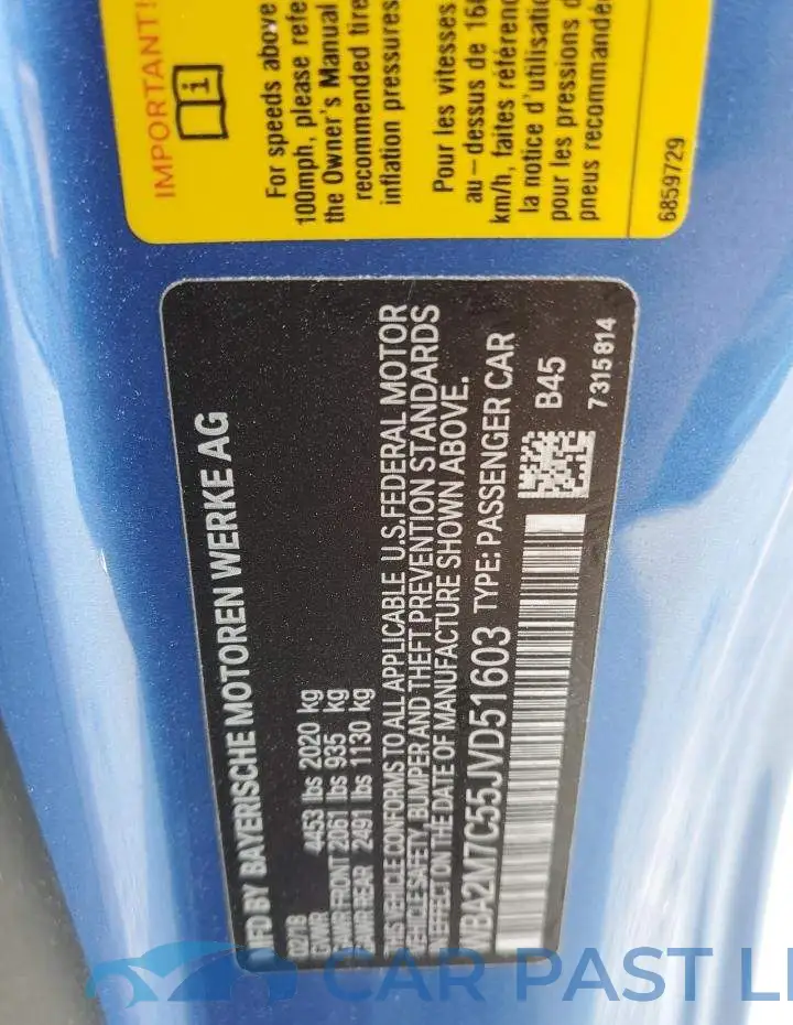 WBA2M7C55JVD51603# 12