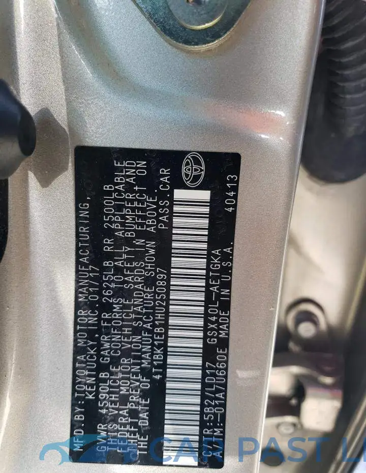 4T1BK1EB1HU250897# 12