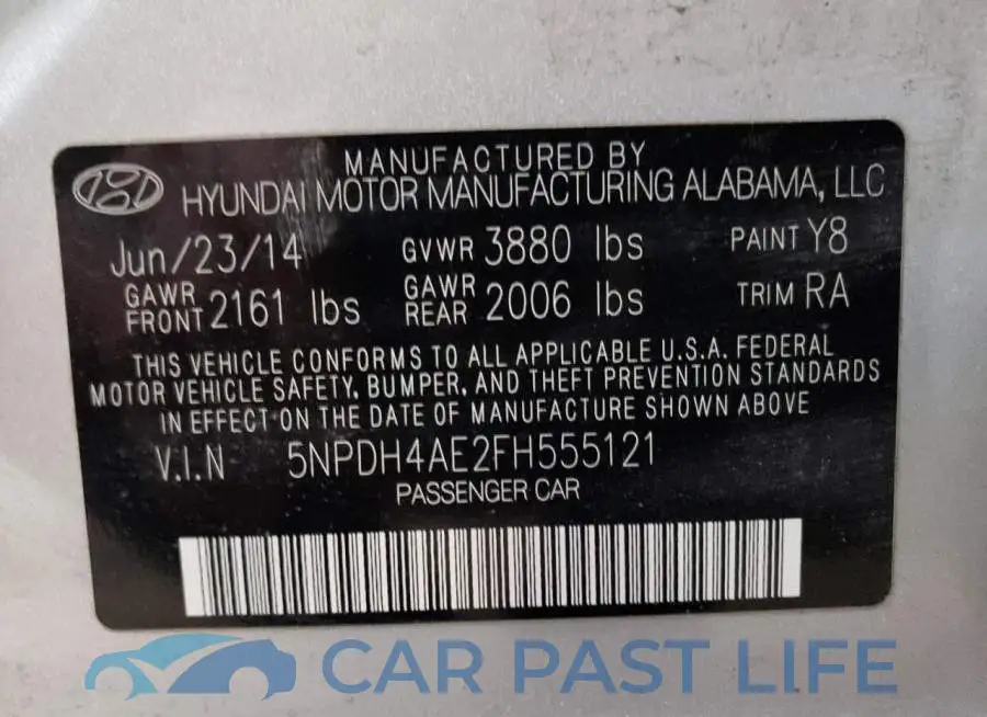5NPDH4AE2FH555121# 12