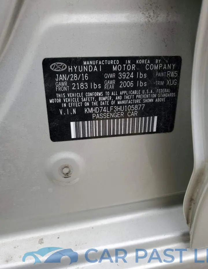 KMHD74LF3HU105877# 12