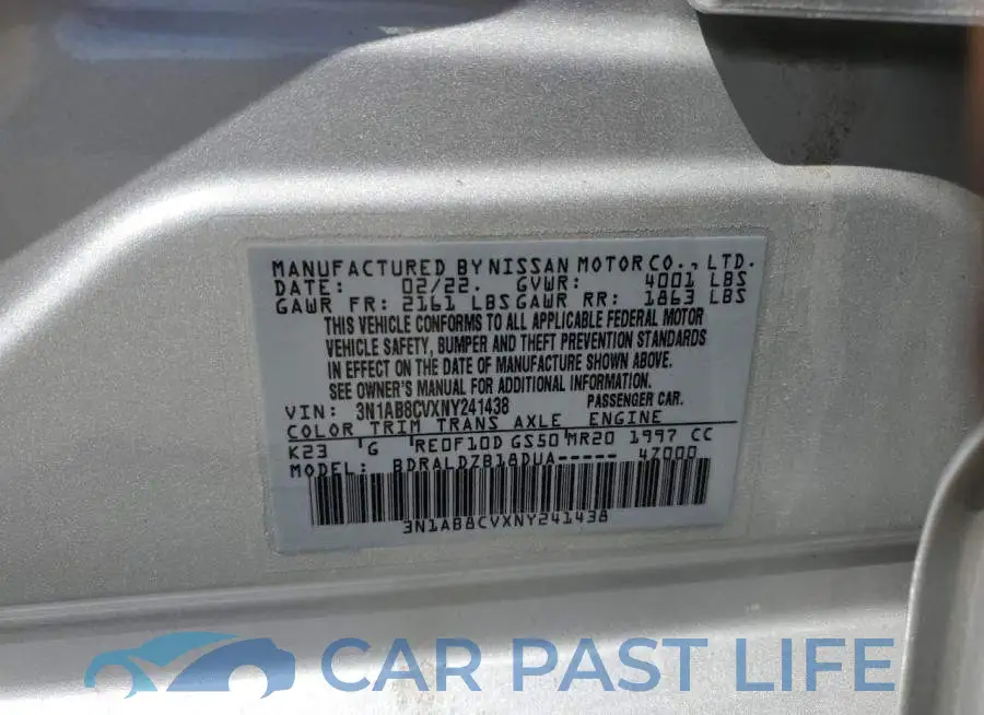3N1AB8CVXNY241438# 12