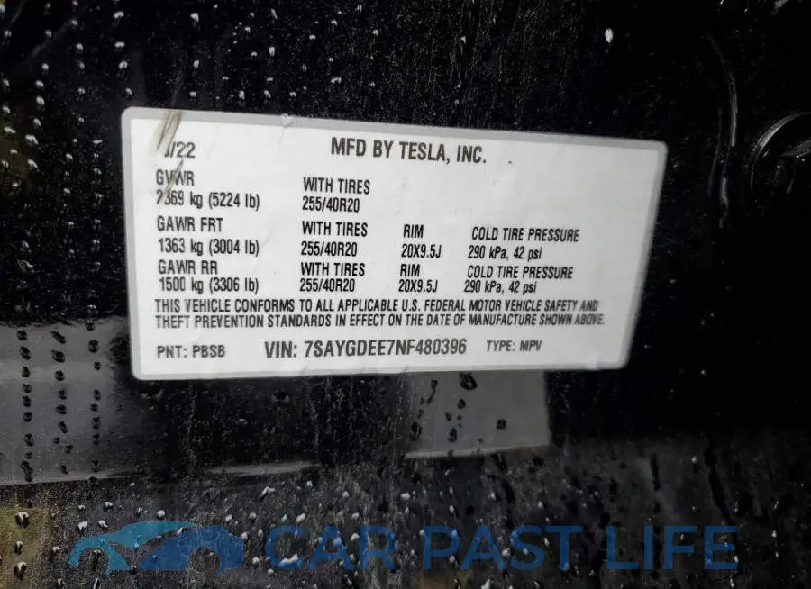 7SAYGDEE7NF480396# 12