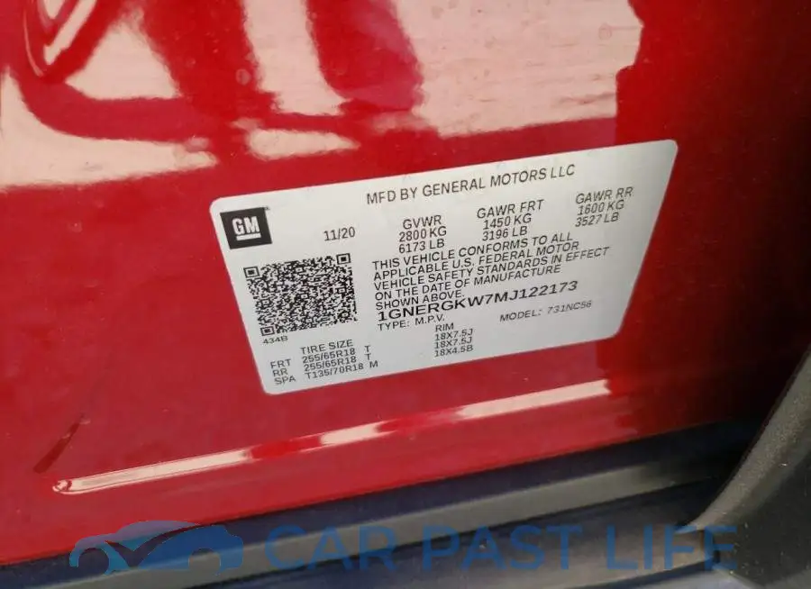 1GNERGKW7MJ122173# 13