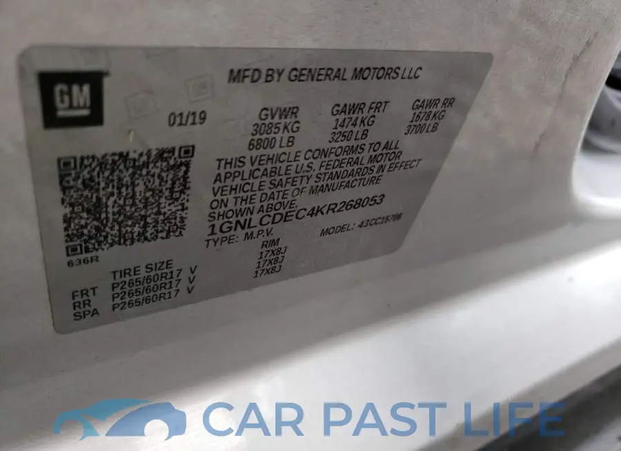 1GNLCDEC4KR268053# 13