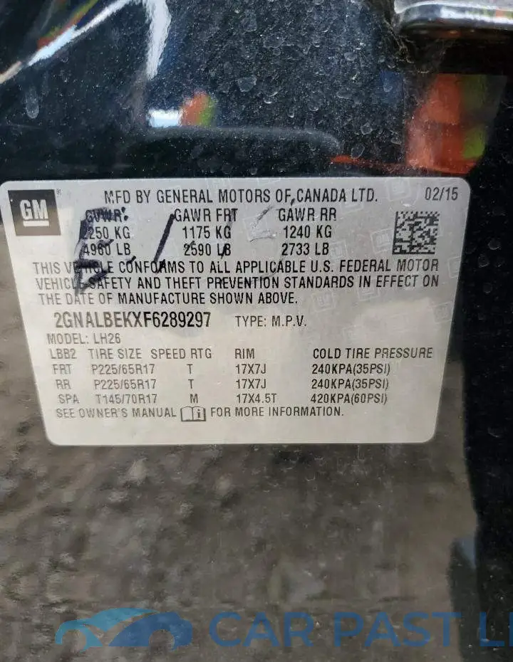 2GNALBEKXF6289297# 13