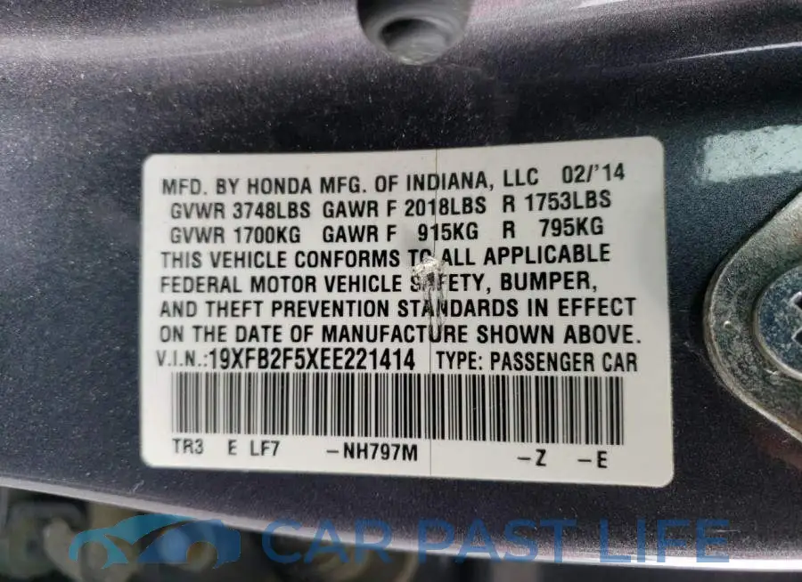 19XFB2F5XEE221414# 12