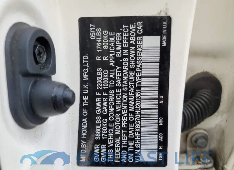 SHHFK8G70HU201351# 12