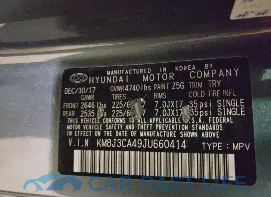 KM8J3CA49JU660414# 13