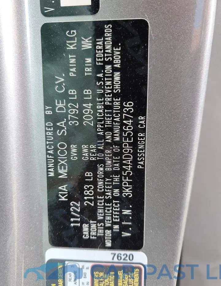 3KPF54AD9PE564736# 13