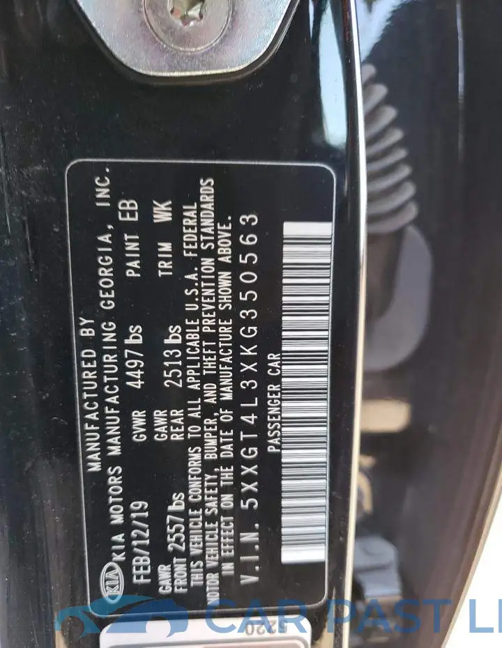 5XXGT4L3XKG350563# 12