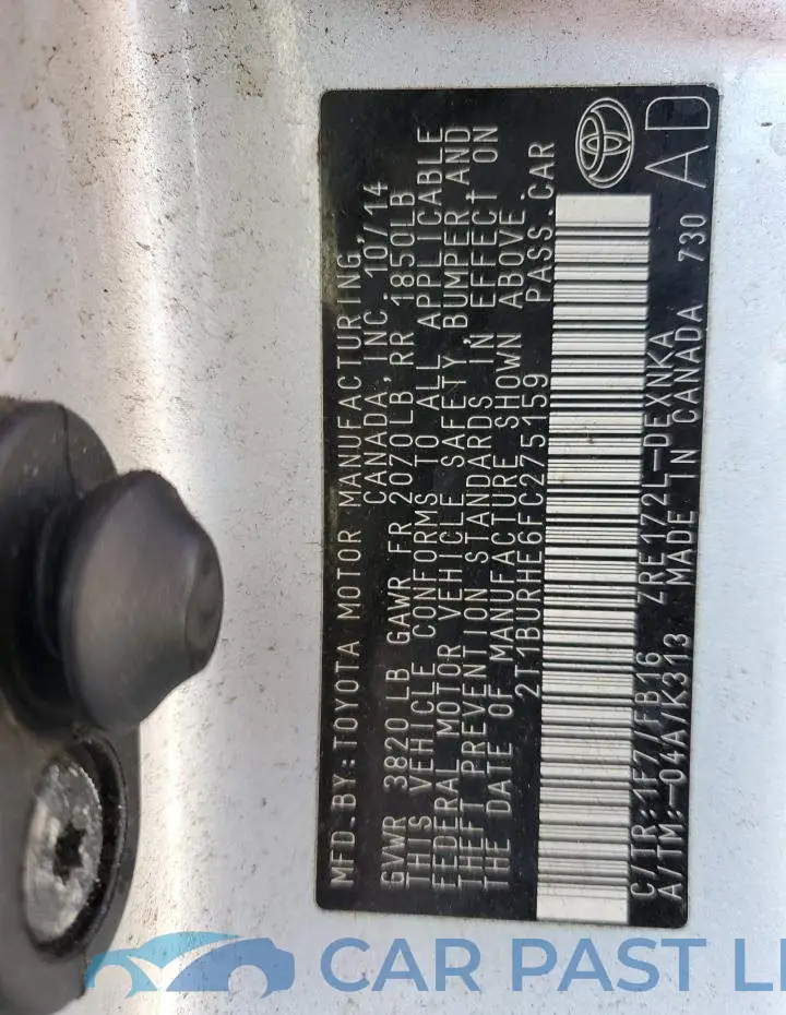 2T1BURHE6FC275159# 12