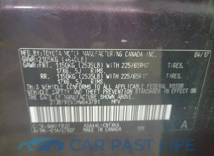 2T3BFREV5HW643791# 13