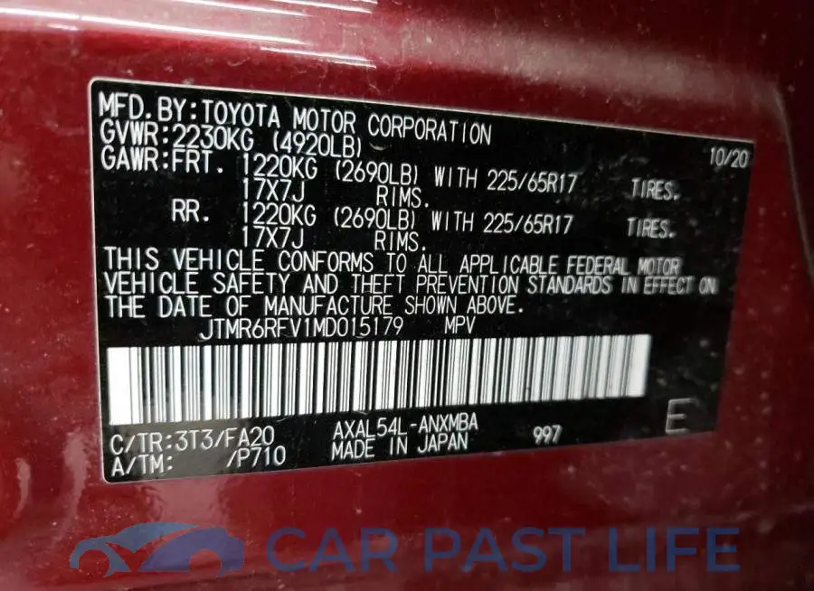 JTMR6RFV1MD015179# 13