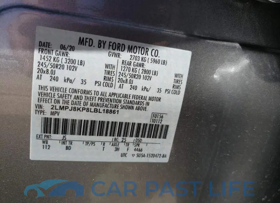 2LMPJ8KP8LBL18861# 14