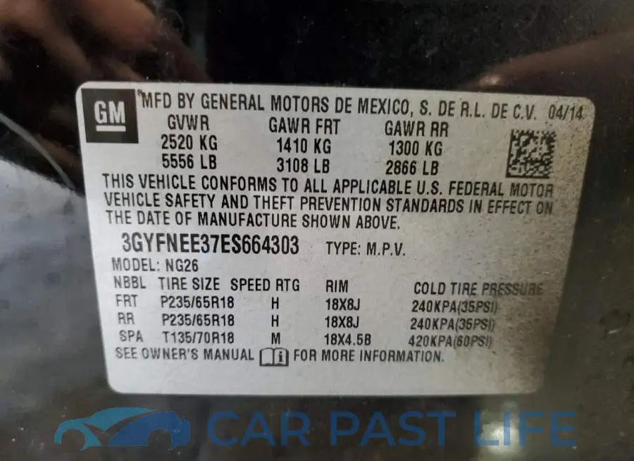 3GYFNEE37ES664303# 12