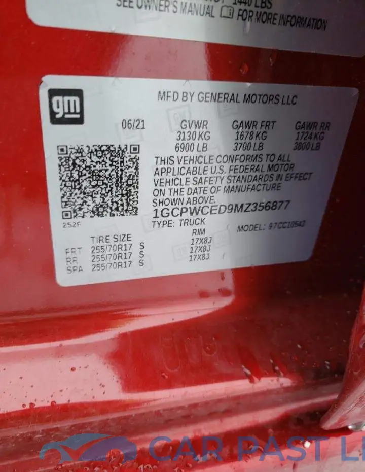 1GCPWCED9MZ356877# 12