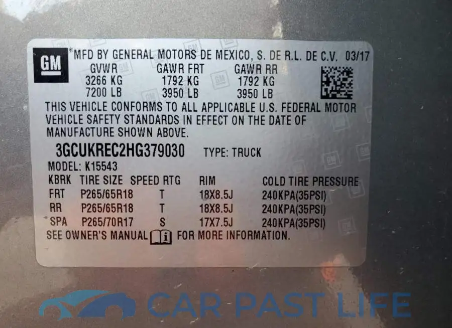 3GCUKREC2HG379030# 12