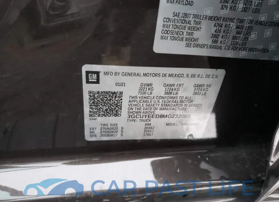 3GCUYEED8MG232060# 12