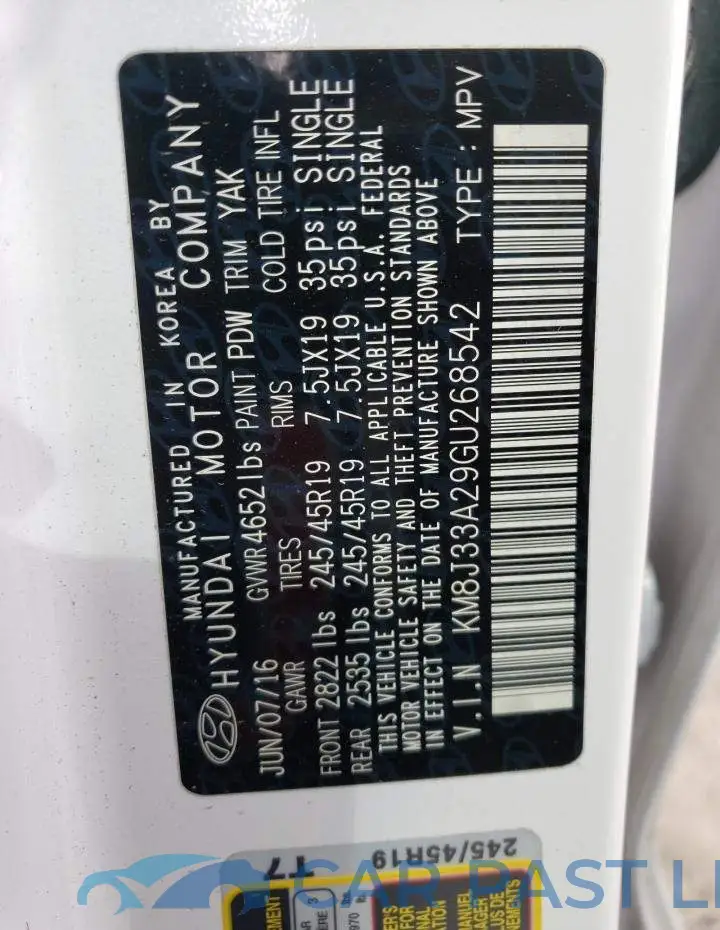 KM8J33A29GU268542# 13