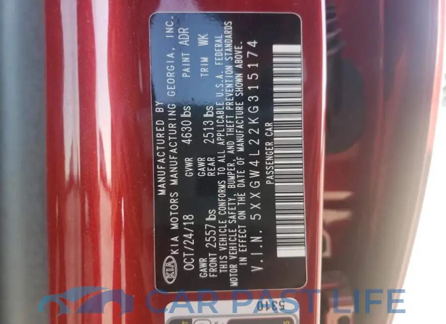 5XXGW4L22KG315174# 12