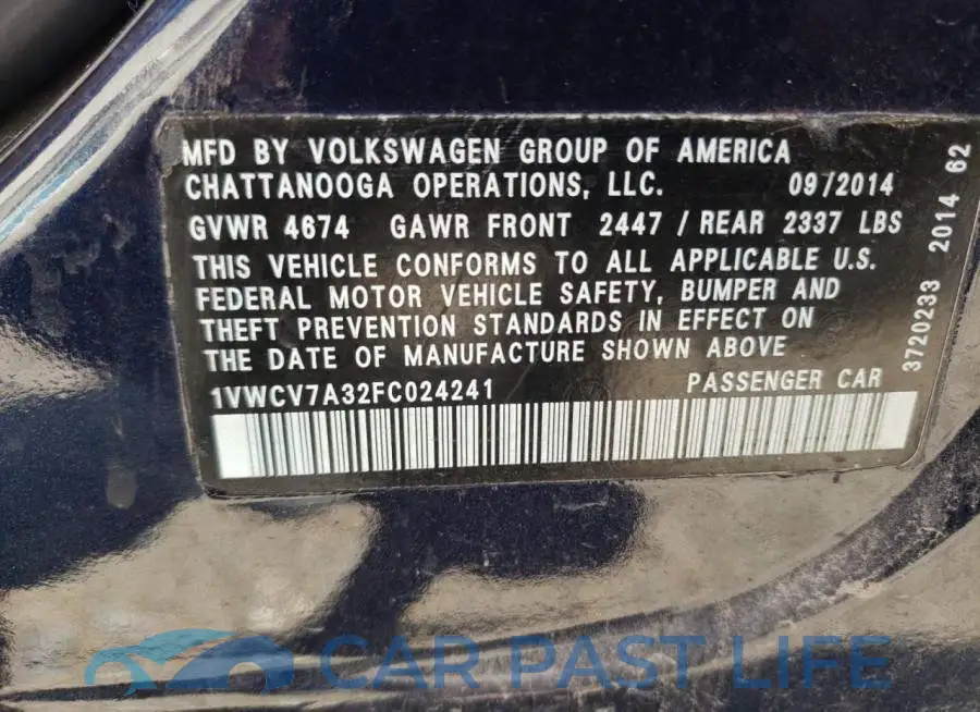 1VWCV7A32FC024241# 12