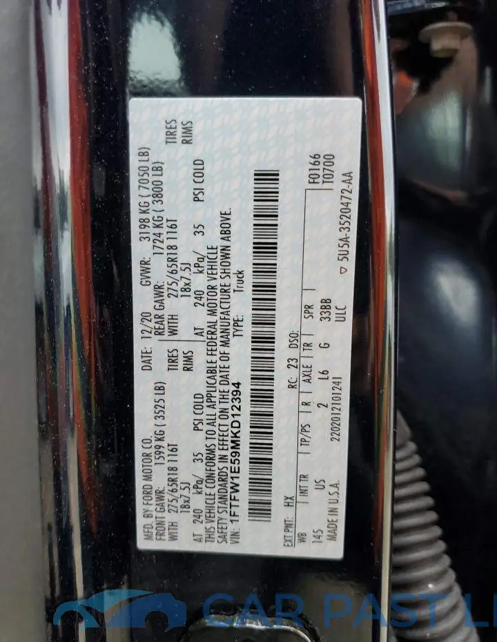 1FTFW1E59MKD12394# 12
