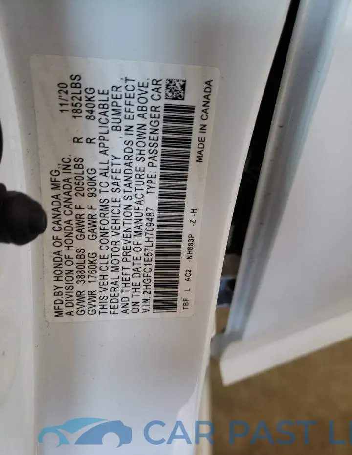 2HGFC1E57LH709487# 12