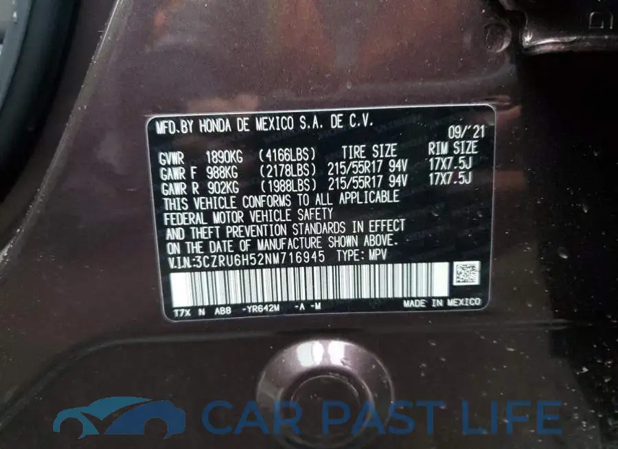 3CZRU6H52NM716945# 13