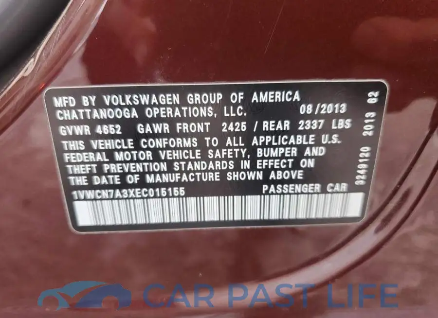 1VWCN7A3XEC015155# 13