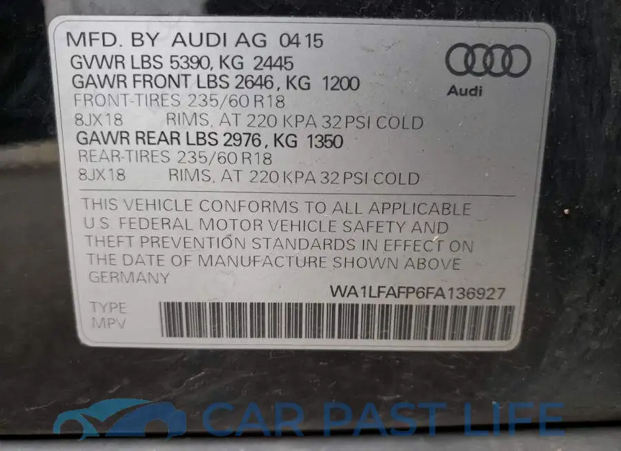 WA1LFAFP6FA136927# 13