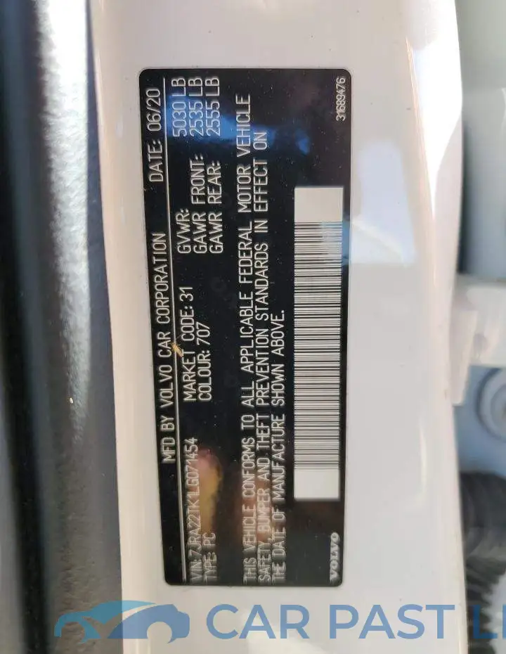 7JRA22TK1LG071454# 12