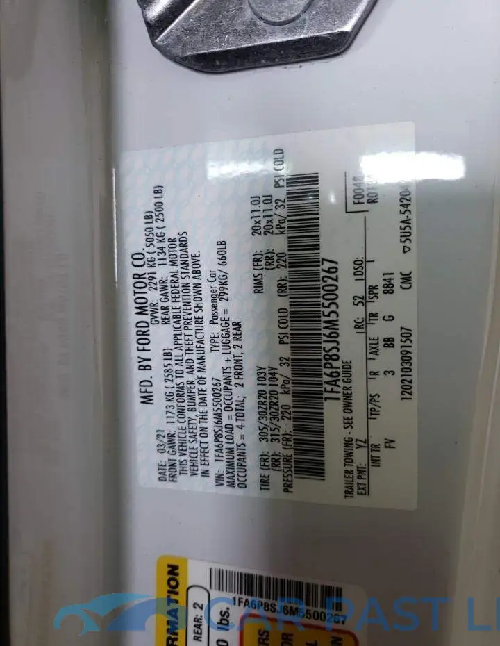 1FA6P8SJ6M5500267# 12
