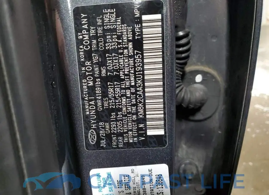 KM8K2CAA3KU193957# 12