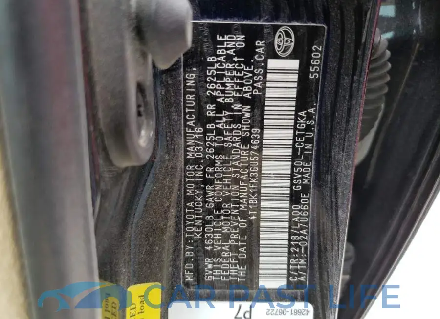 4T1BK1FK3GU574639# 13