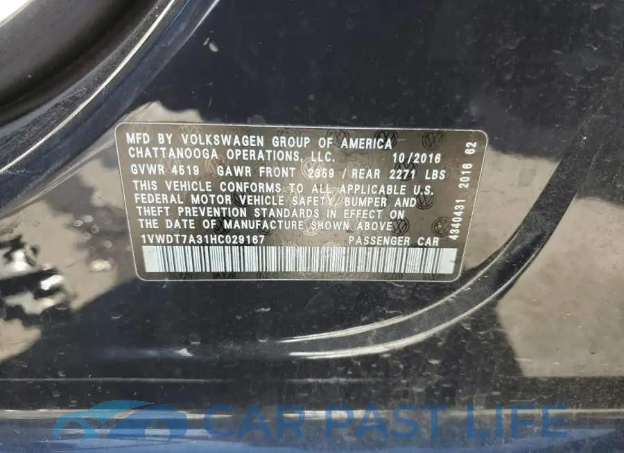 1VWDT7A31HC029167# 12