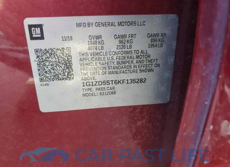 1G1ZD5ST6KF135282# 12