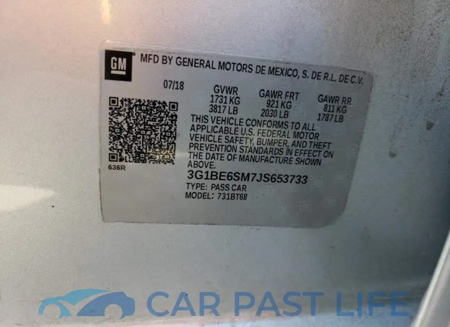 3G1BE6SM7JS653733# 13