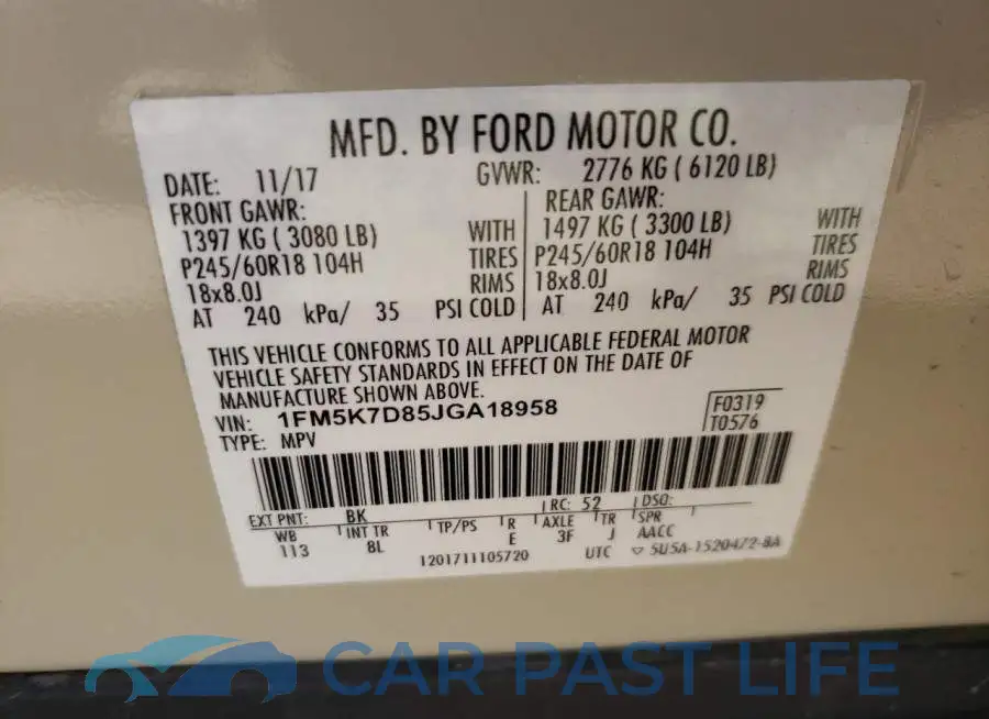 1FM5K7D85JGA18958# 14