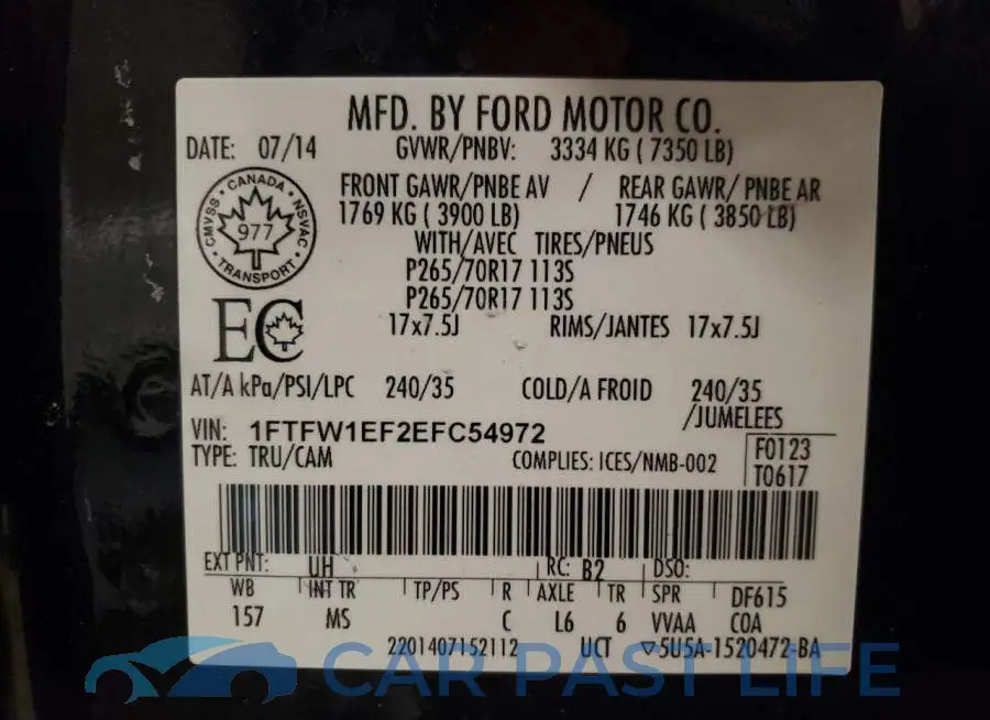 1FTFW1EF2EFC54972# 12