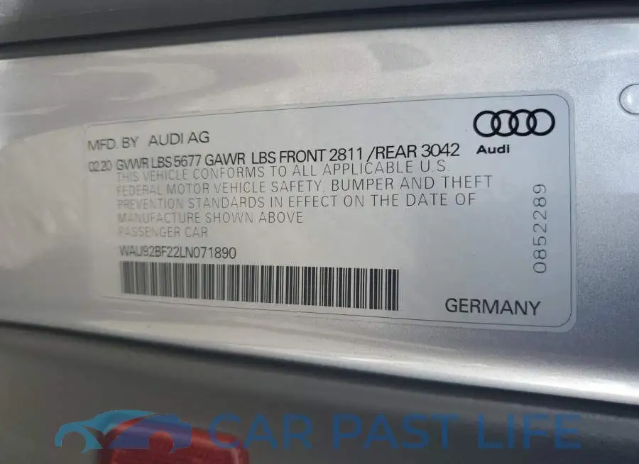 WAU92BF22LN071890# 12