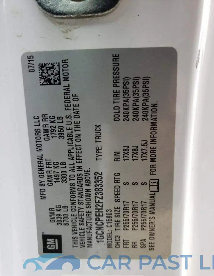 1GCNCPEH2FZ383352# 12