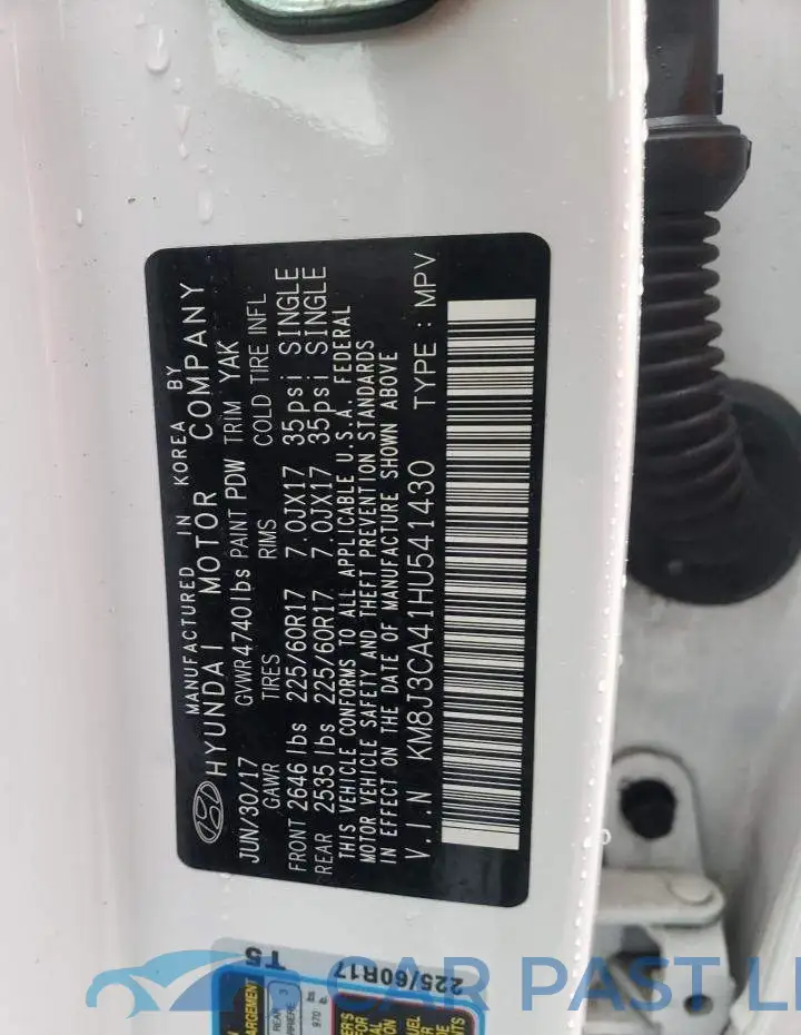 KM8J3CA41HU541430# 13