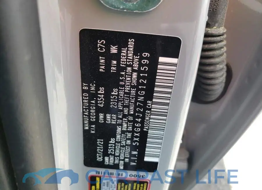 5XXG64J27NG121599# 12