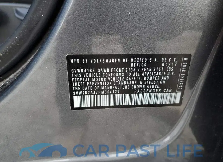 3VW2B7AJ7HM304127# 12