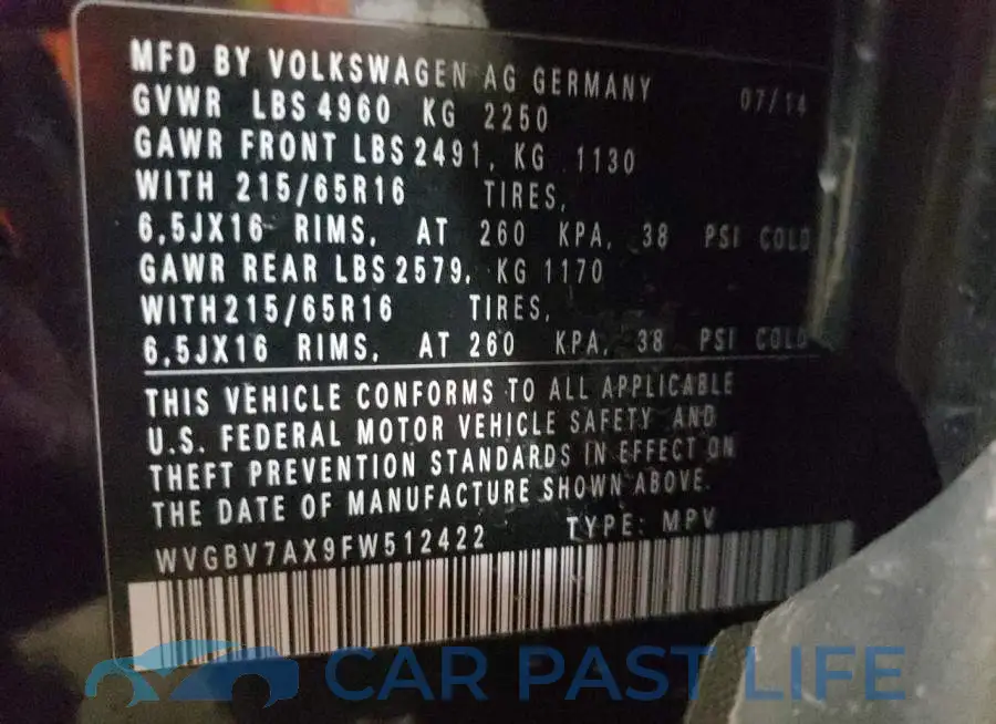 WVGBV7AX9FW512422# 13