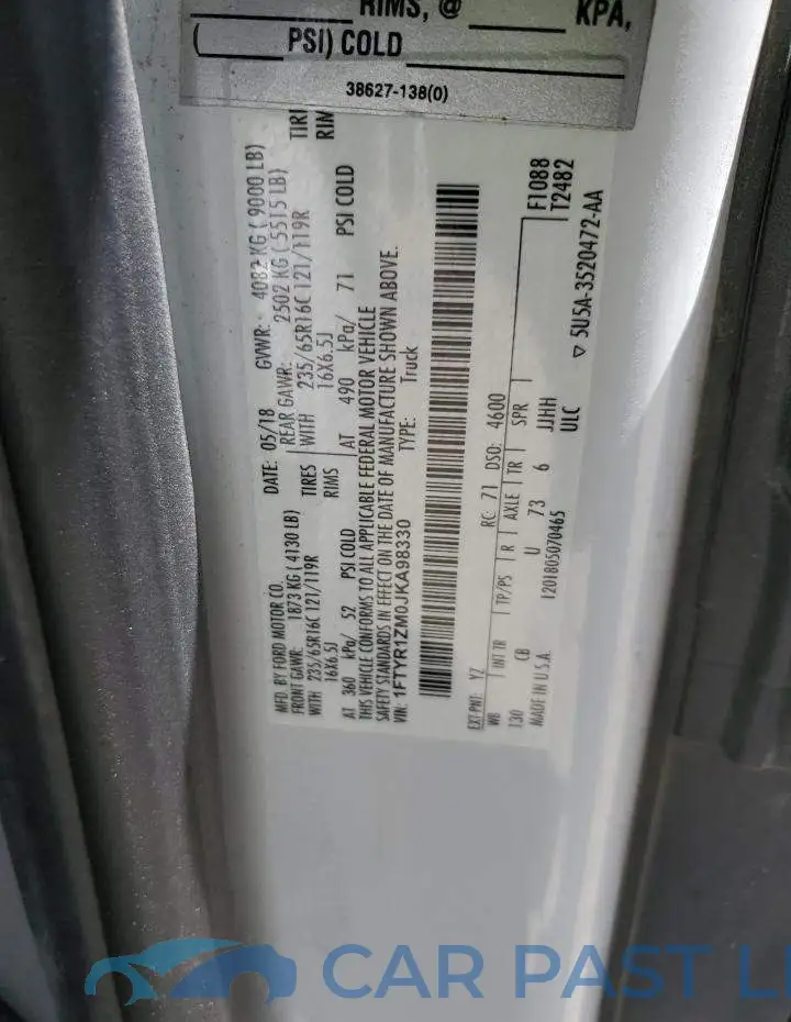 1FTYR1ZM0JKA98330# 12