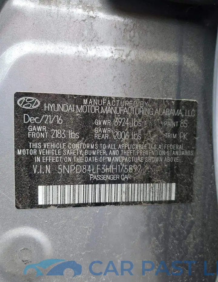 5NPD84LF3HH175892# 12