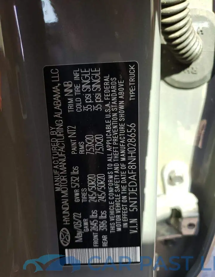 5NTJEDAF8NH028656# 12