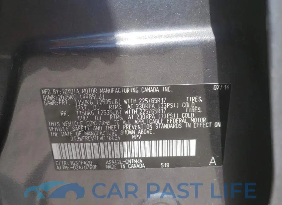 2T3WFREV4EW118024# 13