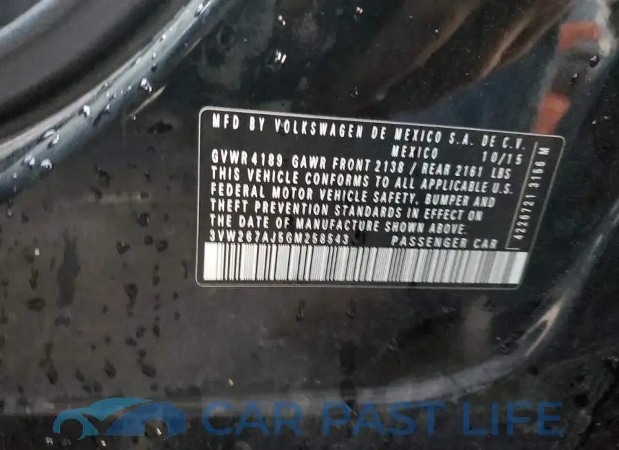 3VW267AJ5GM258543# 12